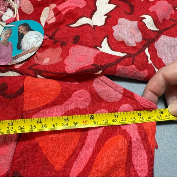 Rhode Zinnia Floral Red Bell Sleeve Midi Ruffle Dress NWT - Picture 14 of 16